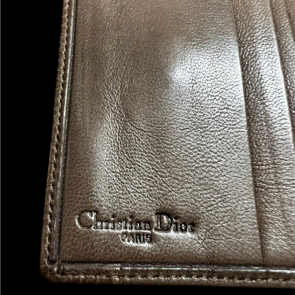 Dark Brown Women's Leather Wallet with Gold Logo